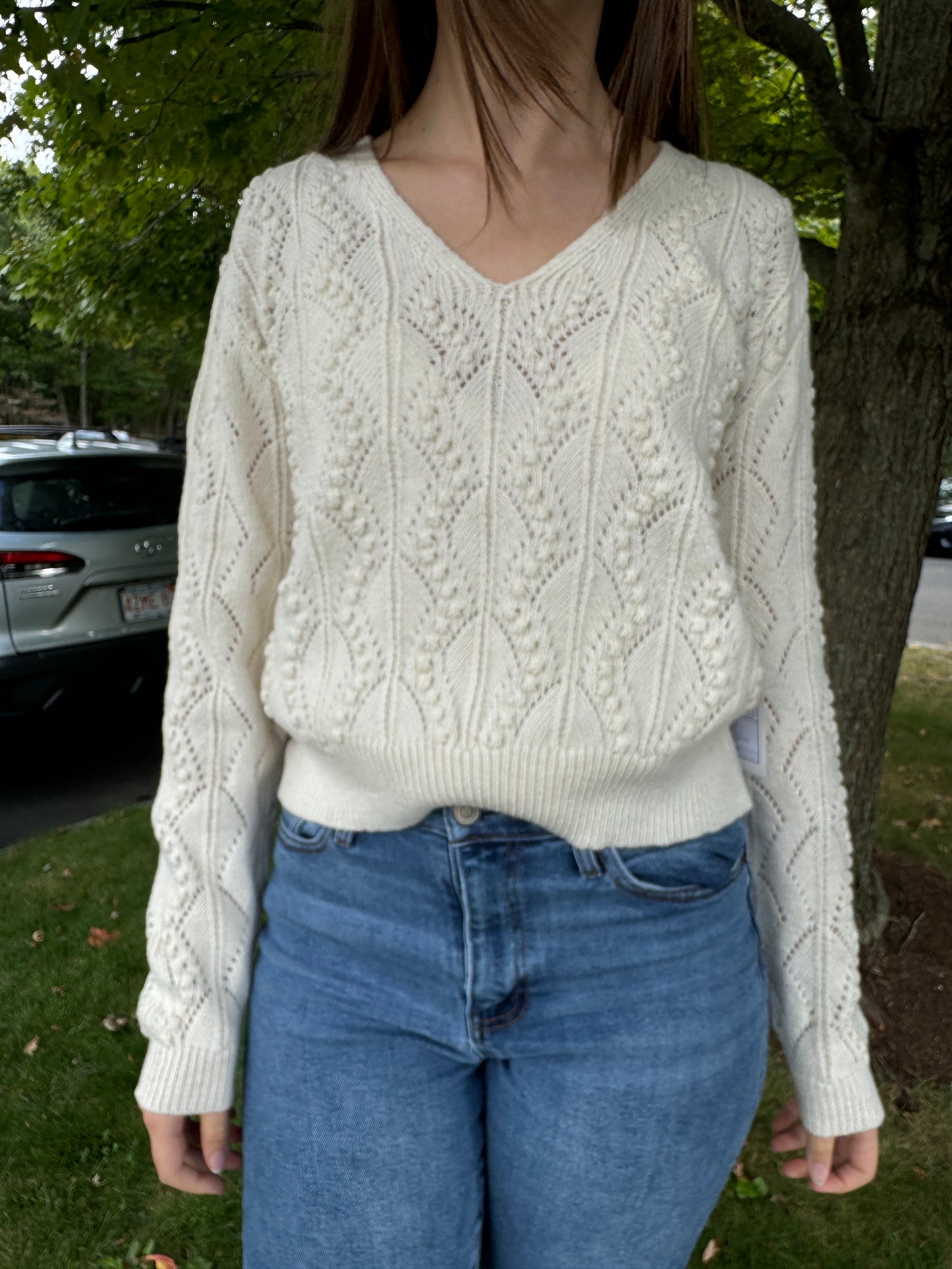 Cream Detail Sweater