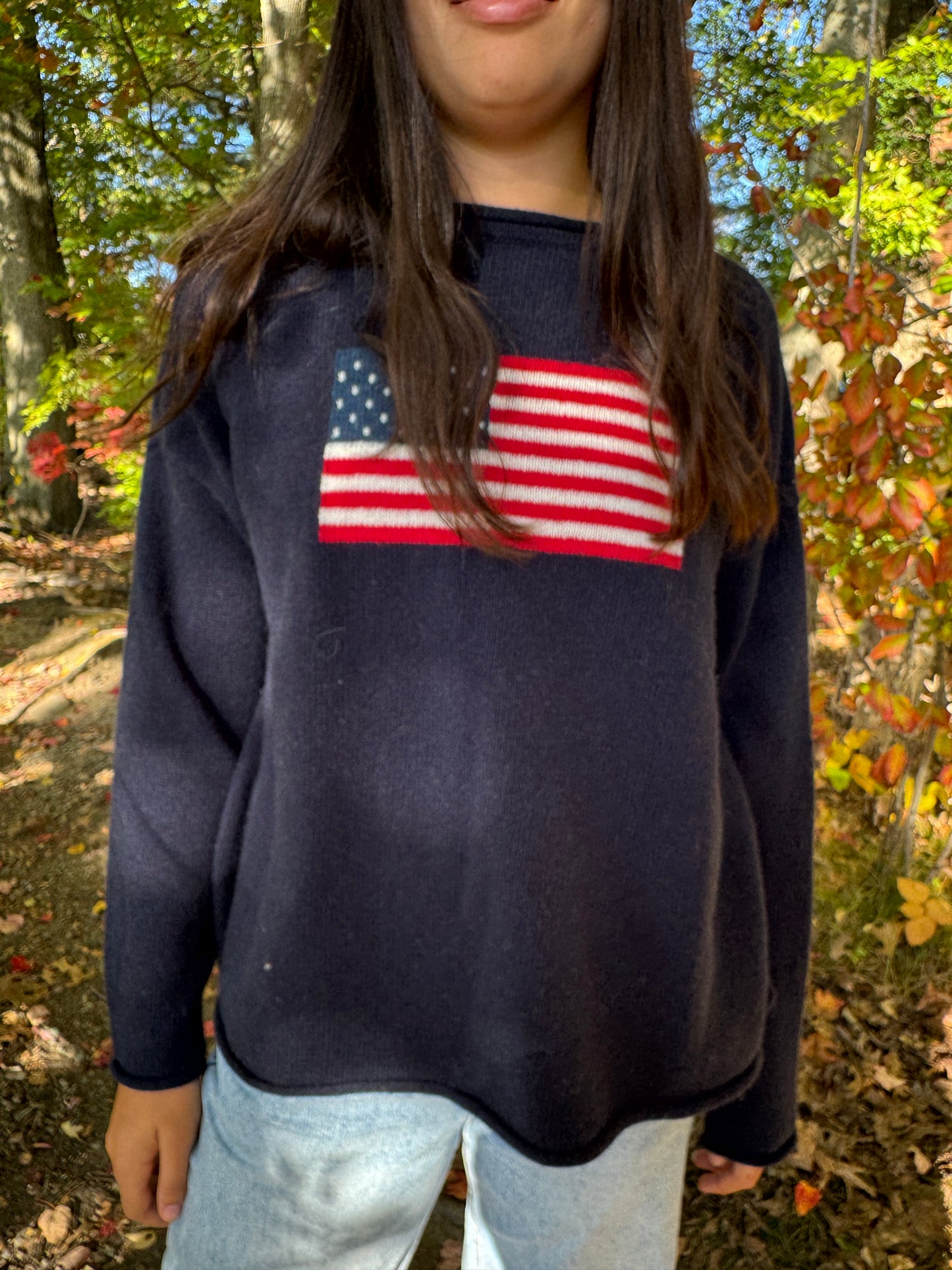 Navy American Flag Sweater